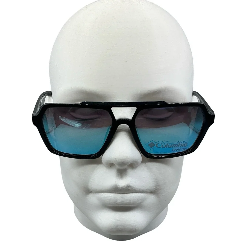 Columbia C573SPN 004 Black Blue Mirror Polarized Navigator Sunglasses NEW